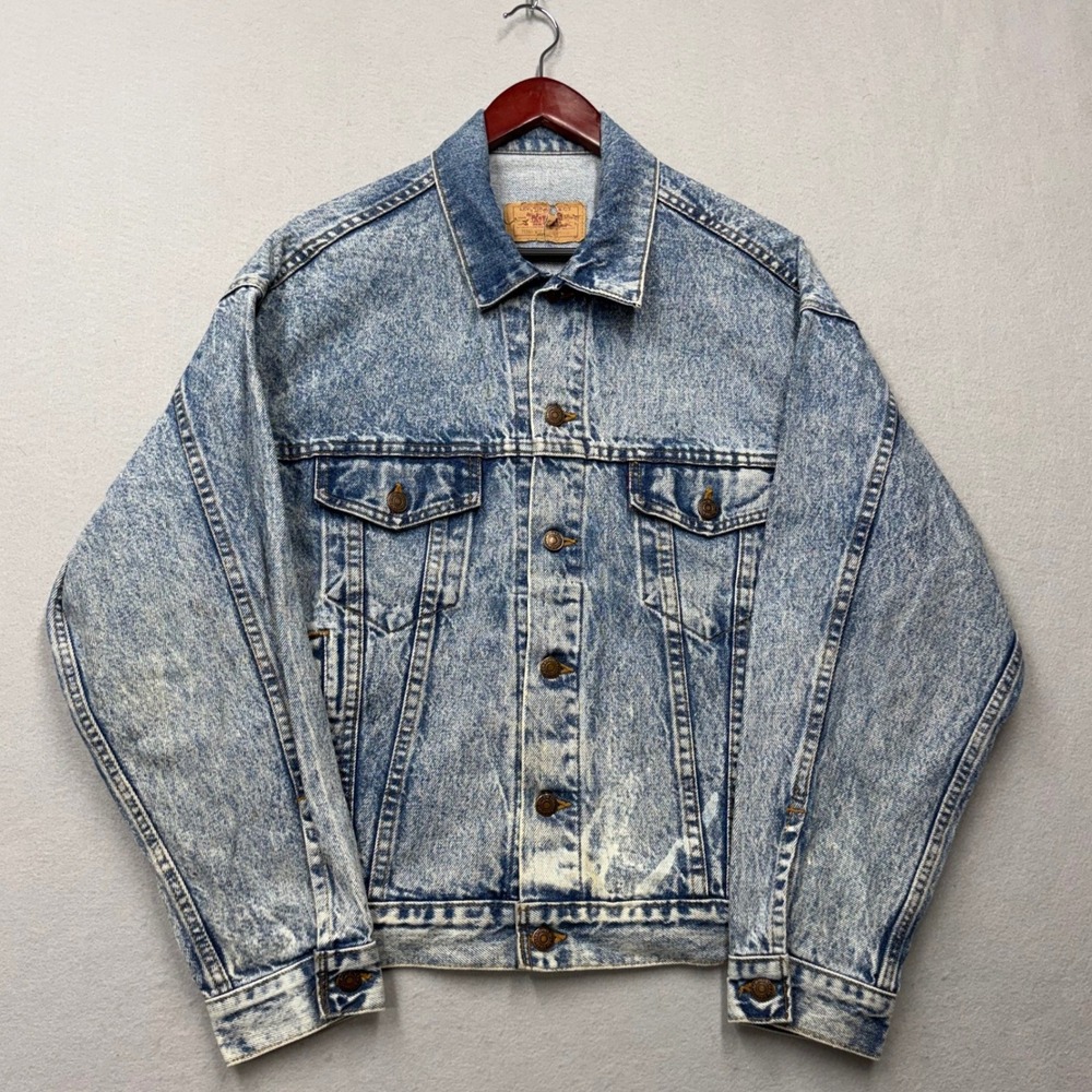Levi's Denim Jacket Unisex Large Blue 70507 0219 Vintage 80s Acid Wash Trucker